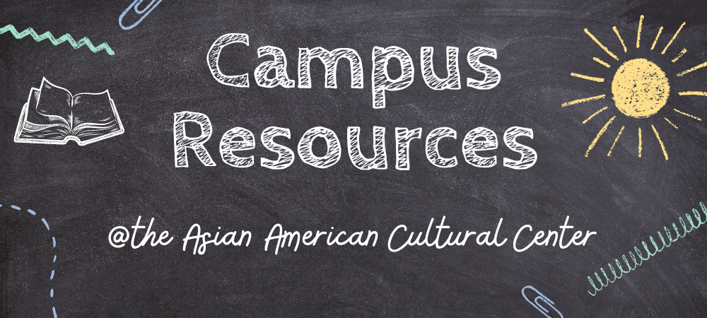 Campus Resources @ the AACC: Spring 2023 header stylized as chalk on a chalkboard with colorful illustrations