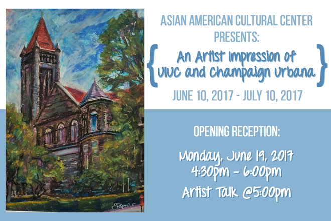 An Artist Impression of UIUC poster featuring painting of Altgeld Hall