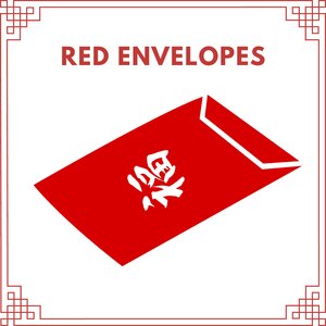 Red Envelope illustrated icon with stylized border